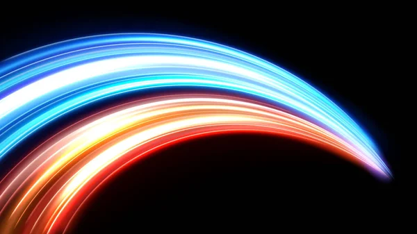 Colorful Light Trails Long Time Exposure Motion Blur Effect Vector — Stock Vector