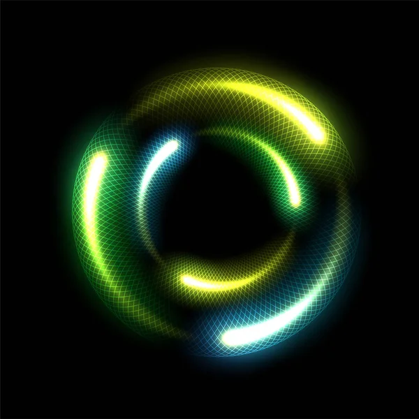 Αφηρημένη Πολύχρωμη Κυκλική Γραμμή Φωτός Φόντο Ευρεία Εικονογράφηση — Διανυσματικό Αρχείο