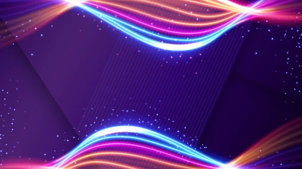 Lights Trail Background Elegant Violet Line Crossing Widescreen Vector Illustration — Stockvektor