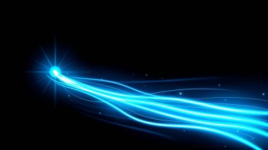 Işık yolları, uzun süre hareketli bulanık etki. Vektör İllüstrasyonu