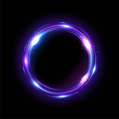 metin için alanı olan neon ışık çemberi