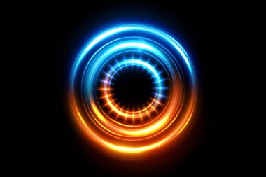 Yuvarlak Altın Mavi Işık Parıltısı, Ürün Reklamcılığı, Ürün Tasarımı ve Diğer, Vektör Resimleri İçin Uygun