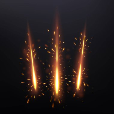 Üç Kıvılcım Çizgisi, Parlayan Pençeler Işık Efekti, Vektör İllüzyonu