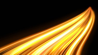 Gold Light Trails, Long Time Exposure Motion Blur Effect, Vector Illustration clipart