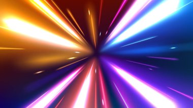 Soyut Tünel Hızı Işık Patlaması Yıldız Arkaplanı Dinamik Teknoloji Konsepti, Vektör İllüstrasyonu