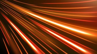 Altın Işık İzleri, Uzun süreli Görüntü Bulanıklığı Efekti, Vektör İllüstrasyonu