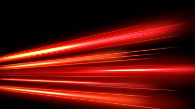Kırmızı Işık İzleri, Uzun süreli Görüntü Bulanıklığı Efekti, Vektör İllüstrasyonu