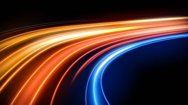 Renkli Işık İzleri, Uzun süreli Görüntü Bulanıklığı Efekti, Vektör İllüzyonu