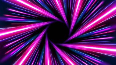 Pembe ve Mavi Işınlar Hareket Efekti, Girdap Işığı Renk İzleri, Vektör İllüzyonu