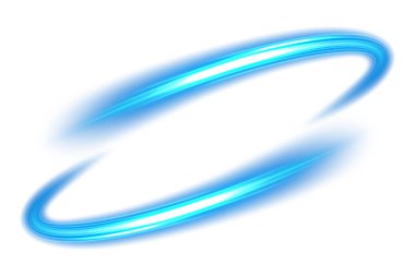 Beyaz Arkaplanda İzole Edilmiş Mavi Dalgalı Işık Çizgisi, Vektör İllüzyonu
