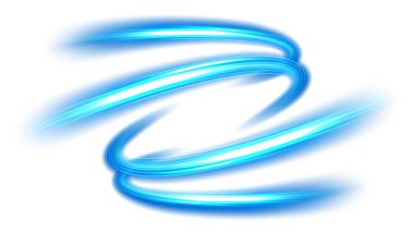 Beyaz Arkaplanda İzole Edilmiş Mavi Dalgalı Işık Çizgisi, Vektör İllüzyonu