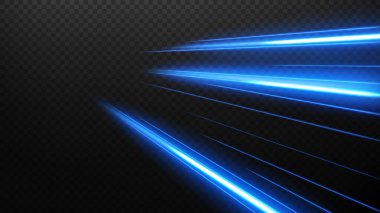 Mavi Işık İzleri, Uzun süreli Görüntü Bulanıklığı Efekti, Vektör İllüstrasyonu