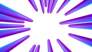 3D Fluid Blue Rays Zoom in Motion Effect, Purple Smooth Light Gradient Isolated on White Background, Vector Illustration clipart