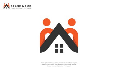 House People Connection logosu. Evin çatısını oluşturan stilize edilmiş insan figürleri, bağlantı ve topluluğu sembolize ediyor. Gayrimenkul, sosyal hizmetler veya aile odaklı işletmeler için ideal.