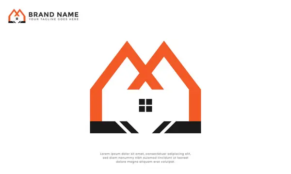 Geometrik M, W evi logosu. 'M' ya da 'W' şeklindeki çatı çizgilerini biçimlendirir. Canlı turuncu ve siyah çarpıcı bir görüntü yaratır. Gayrimenkul, inşaat veya mimari markalar için ideal.
