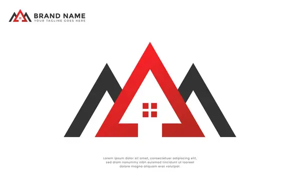 Upward House Logosu. Dinamik ev logosu yükselen bir okla birleştirilmiş bir çatı içeriyor. Büyümeyi, ilerlemeyi ve istikrarı simgeliyor. Gayrimenkul, inşaat veya yatırım şirketleri için ideal.