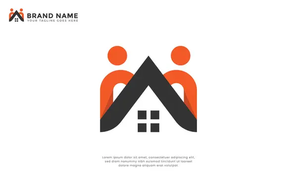 House People Connection logosu. Evin çatısını oluşturan stilize edilmiş insan figürleri, bağlantı ve topluluğu sembolize ediyor. Gayrimenkul, sosyal hizmetler veya aile odaklı işletmeler için ideal.