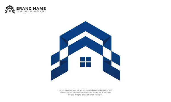 Geometrik Gayrimenkul. Eşsiz geometrik ev logosu. Emlak ajansları, mülk, bina, mimarlık şirketleri veya konut şirketleri için mükemmel. Unutulmaz ve şık bir tasarım..
