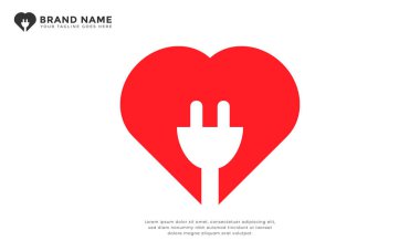 Kalp kapsülü logosu. Modern logo dolgu ile kalbi birleştiriyor. Aşkın gücünü, yaşam gücünü, hayati enerjiyi, bağlantıyı, teknoloji kalbini ya da teknolojik kalbi temsil eder..