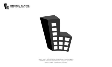 L Binası Logosu. Gökdelen içeren minimalist logo L harfi ile birleştirilmiştir. Gayrimenkul, mimari, teknoloji ve güçlü ve unutulmaz bir görsel kimlik arayan modern işletmeler için idealdir..