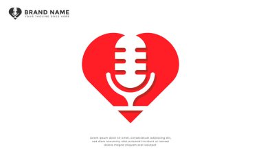 Podcast logosuna bayılırım. Modern logo mikrofonu aşkla birleştirir. Bu çok yönlü vektör grafiği podcast kanalları, radyo istasyonları, ses prodüksiyon şirketleri, flört uygulamaları ve romantik sohbet programları için mükemmeldir.