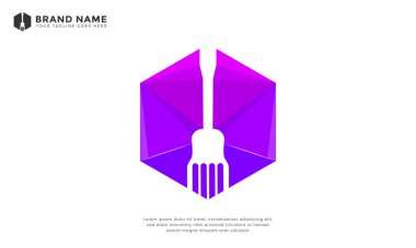 Altıgen tornavida logosu. Modern logo altıgen ve tornavida şeklini birleştiriyor. İnşaat şirketleri, marangozluk hizmetleri, DIY işletmeleri veya hırdavat mağazaları için ideal.