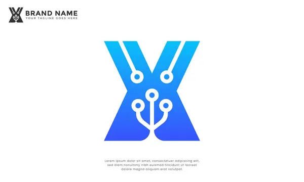 X Tech Link Logosu. X harfinin yer aldığı modern logo bağlantı sembolü ile bütünleşti. Teknolojiyi, bağlantıyı, veriyi ve yeniliği temsil ediyor. Teknolojik girişimler veya dijital platformlar için ideal.