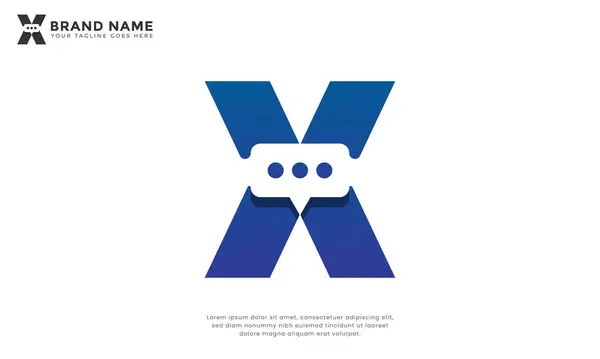X Chat Bubble Logosu. X harfini içeren modern logo tasarımı bir konuşma baloncuğuyla entegre edildi. İletişim, bağlantı ve modern teknolojiyi temsil ediyor. Dijital iletişim hizmetleri için ideal.
