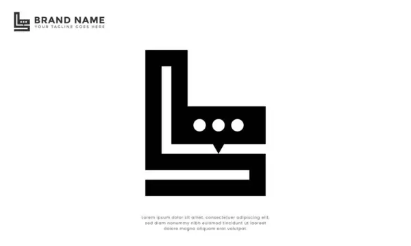 L harfi sohbet logosu. Modern logo L harfiyle sohbet mesajı ögesini birleştiriyor. İletişim, sosyal medya, uygulamalar, hizmetler, platformlar veya teknoloji markaları için ideal.