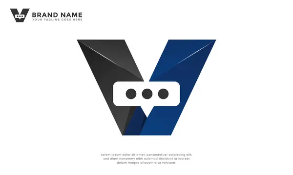 V harfi sohbet logosu. Modern logo V harfiyle sohbet baloncuğunu birleştiriyor. Teknoloji, iletişim ya da yenilikçi işler için idealdir. Temiz ve çok yönlü tasarım.