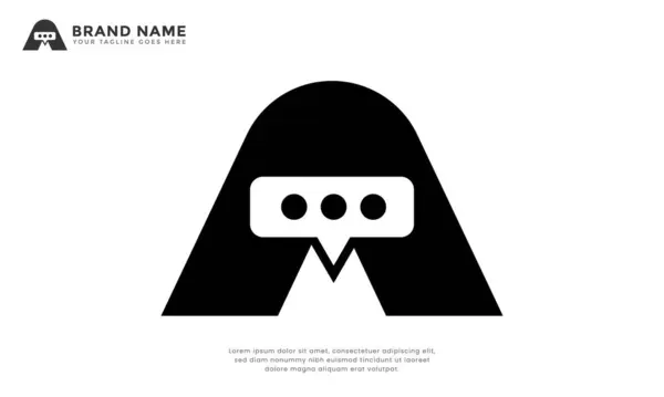 A harfi sohbet logosu. A harfinin bir konuşma baloncuğuyla birleştirildiği eşsiz bir logo tasarımı. İletişim uygulamaları, forumlar veya modern medya markaları için uygundur.