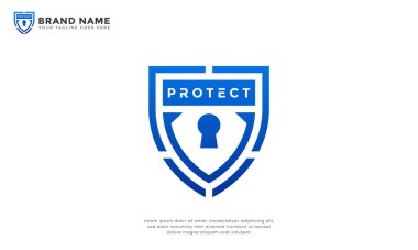 Kalkan Hattı Anahtar Deliği Logosu. Temiz çizgileri olan kalkan logosu ve her modern marka kimliği için mükemmel bir anahtar deliği detayı.