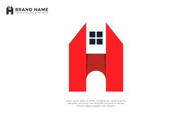 H harfi ev logosu. Modern logo H harfini evle birleştiriyor. Emlak acenteleri, inşaatçılar veya müteahhitler için uygundur..