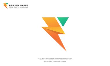 E harfi yıldırım enerjisi. Dinamik harf E ve yıldırım sembolü. Enerji, hız, güç ve yeniliği temsil eder..