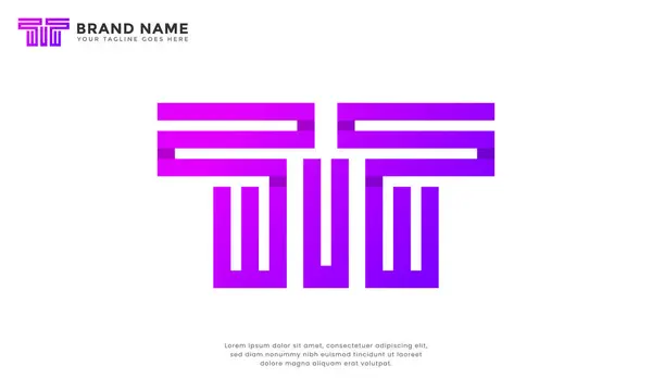 Geometrik üçlü T Monogram Logosu. Birbirine bağlı üç T harfinden oluşan modern geometrik logo. Teknoloji, danışmanlık, finans, inşaat veya iş ortaklığı için ideal.