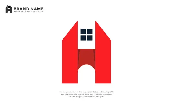 H harfi ev logosu. Modern logo H harfini evle birleştiriyor. Emlak acenteleri, inşaatçılar veya müteahhitler için uygundur..
