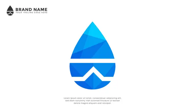 Su Damlası Gözü Cam Logosu. Modern logo kombinasyonu Geometrik stil tasarımında göz camlı su damlası.