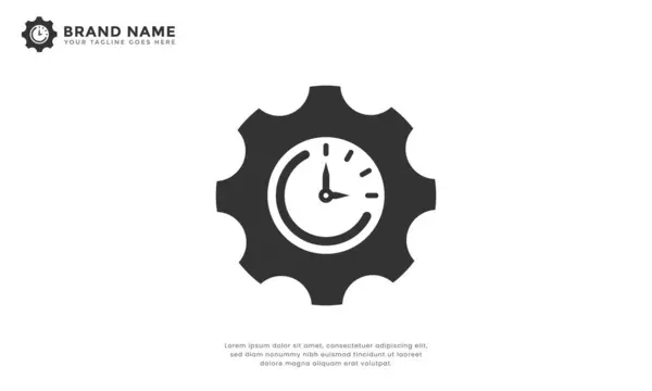 Dişli Saat Simgesi. Saati olan modern bir ikon. Zaman yönetimi, hassasiyet ve verimliliği sembolize eder.