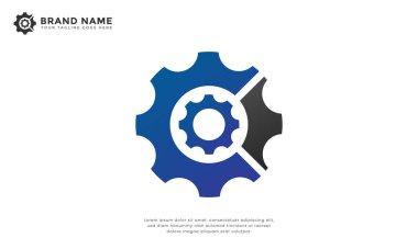 C harfi dişli logosu. C harfi ile modern logo kombinasyonu ekipmanı