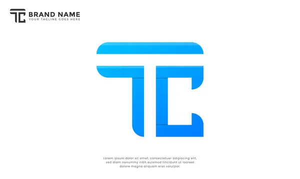 TC, CT Mektup Logosu. Modern logo T ve C harflerini birleştiriyor.