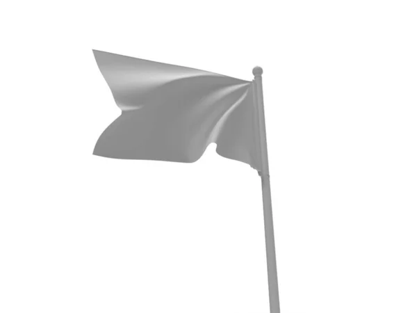 Размахивание Флагом Сцене Макета Pole Illustration Изолированном Фоне — стоковое фото