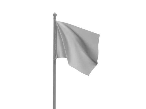 Κυματιστή Σημαία Πόλο Εικονογράφηση Σκηνή Mockup Απομονωμένο Φόντο — Φωτογραφία Αρχείου