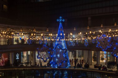 City view at night with sparkling lights background