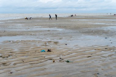 Seafront view with white sandy beaches in the middle of nature landscape