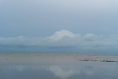 Seafront view with white sandy beaches in the middle of nature landscape