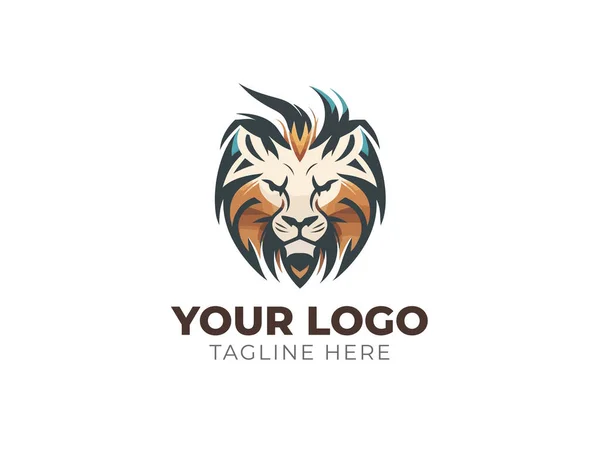 Lion Head Logo Vector Majestic Branding — стоковий вектор