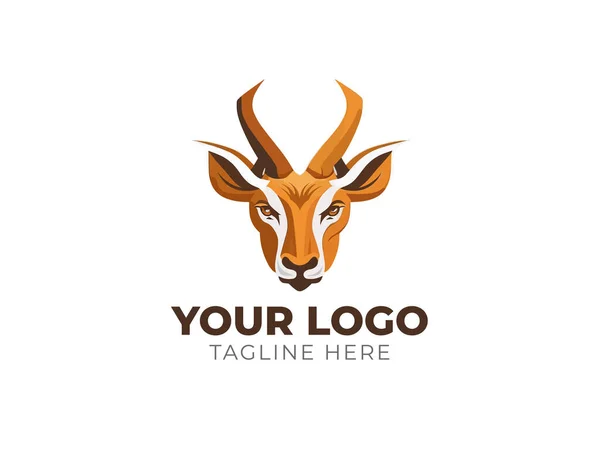 Ontwerp Antilopenhoofd Logo Vector — Stockvector