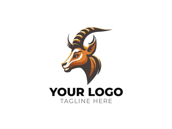 Antelope Head Animal Logo Vector Design — стоковий вектор