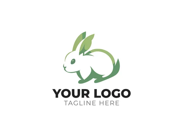 Entzückende Kaninchen Logo Vektor Illustration — Stockvektor
