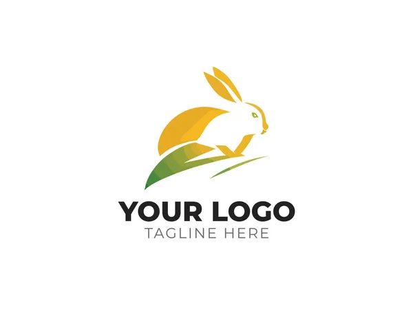 Entzückende Kaninchen Logo Vektor Illustration — Stockvektor